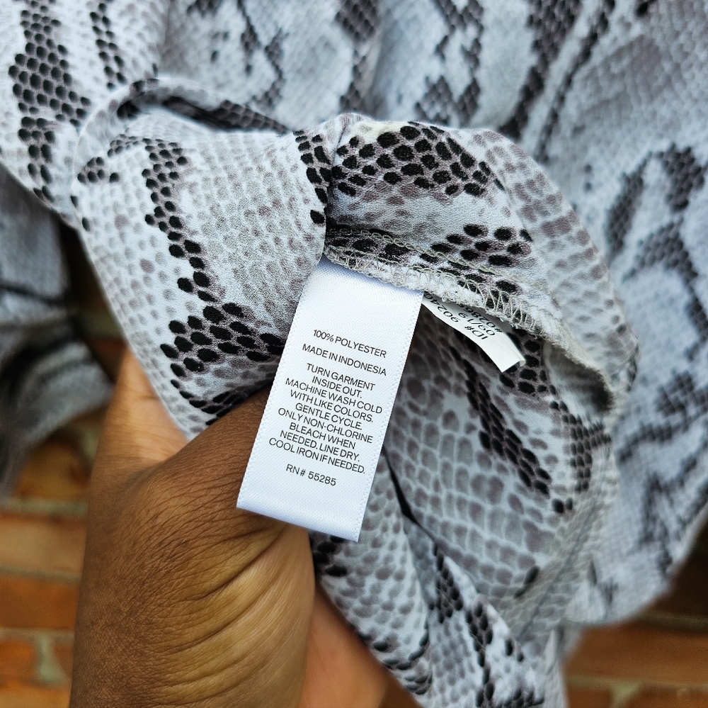 Express Snakeskin Python Print Blouse Top | Zip F… - image 6